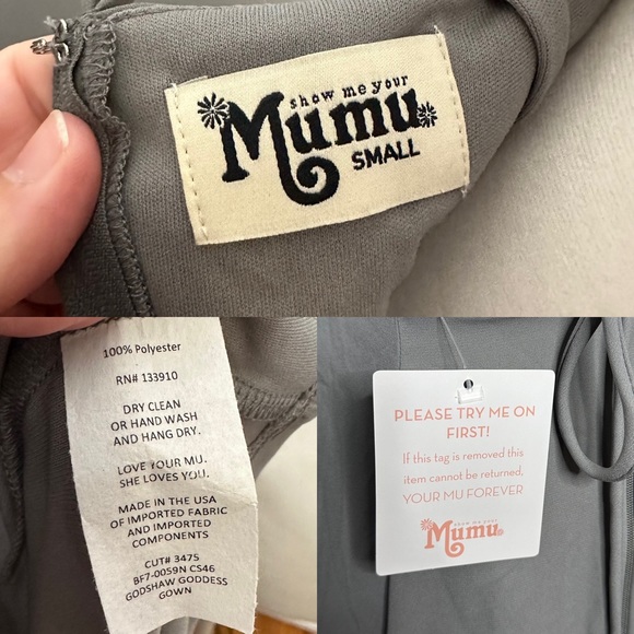 Show Me Your Mumu Godshaw Goddess Gown Dress Sage Crisp NEW - Picture 9 of 9